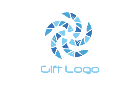 shiny gemstones swirl star logo