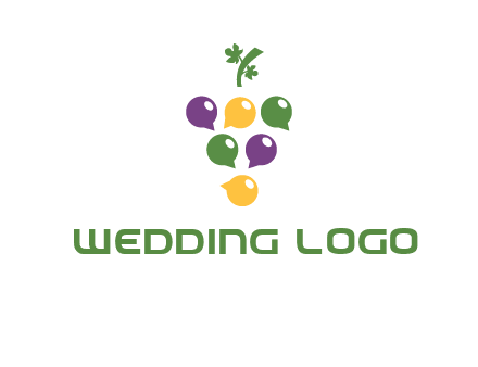 speech bubbles arranged like grapes logo