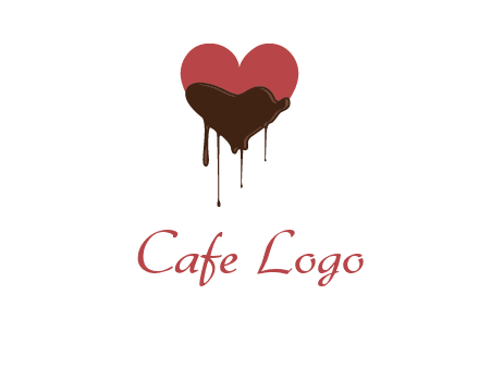 chocolate dripping from heart logo