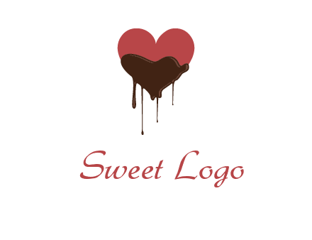 chocolate dripping from heart logo