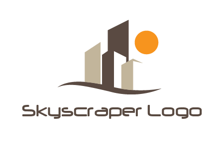 sun shining over skyscrapers logo