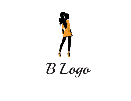 woman in yellow apparel logo