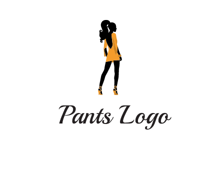 woman in yellow apparel logo