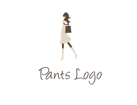 woman with purse and thigh high boots logo