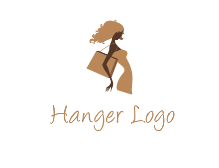 woman with handbag logo