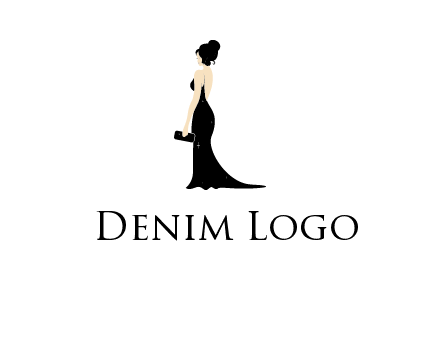 woman in backless dress logo