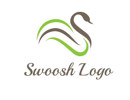 swoosh lines making a swan logo