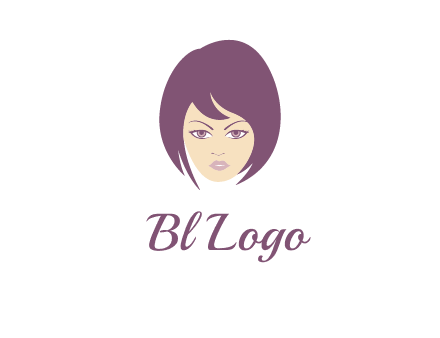 woman with bob cut hairstyle logo