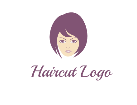 woman with bob cut hairstyle logo