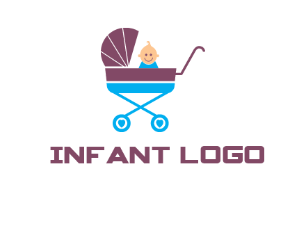 boy in baby stroller logo