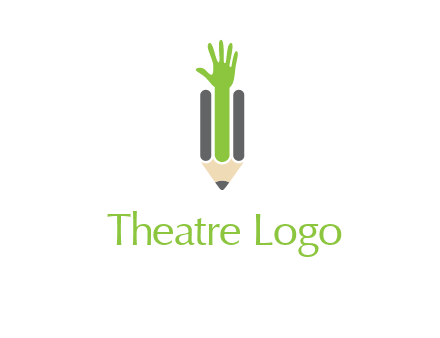 green hand inside pencil logo