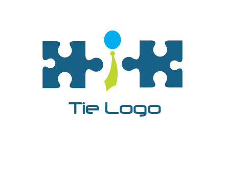 puzzle pieces with man wearing tie logo