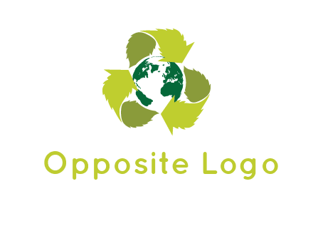 recycle sign around earth logo