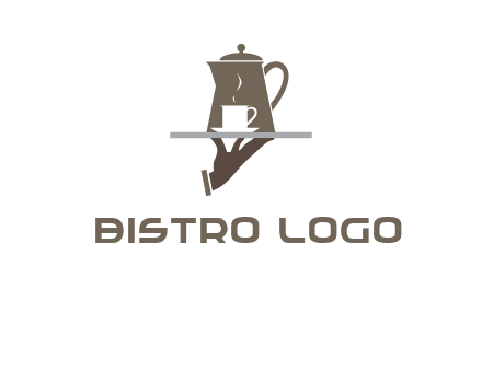 server bringing tea logo