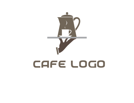 server bringing tea logo