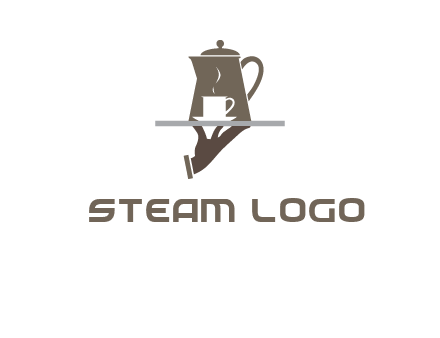 server bringing tea logo