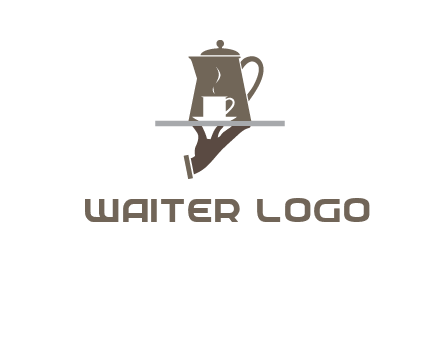 server bringing tea logo