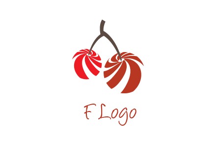 striped cherries logo