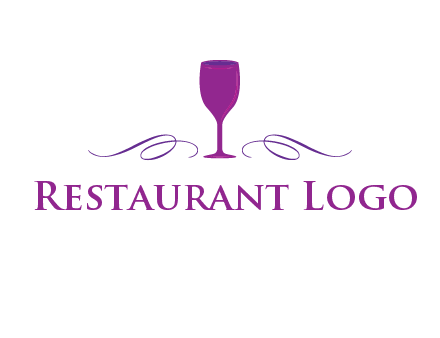 goblet with ribbons logo