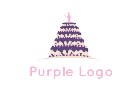 5 tier or layer cake with a figurine logo