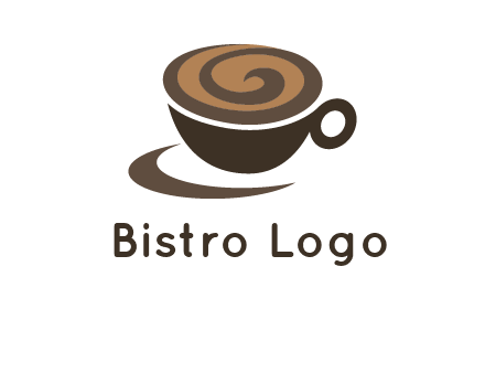 coffee cup with swirl below to depict a saucer logo