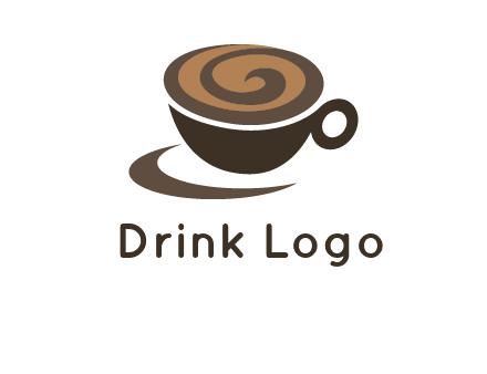 coffee cup with swirl below to depict a saucer logo