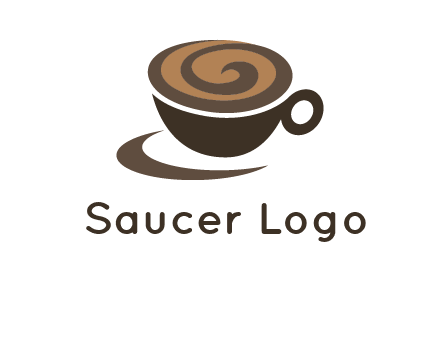 coffee cup with swirl below to depict a saucer logo