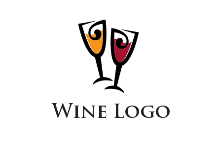 wine glasses logo