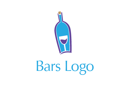 goblet inside wine bottle logo