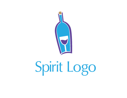 goblet inside wine bottle logo