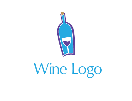 goblet inside wine bottle logo