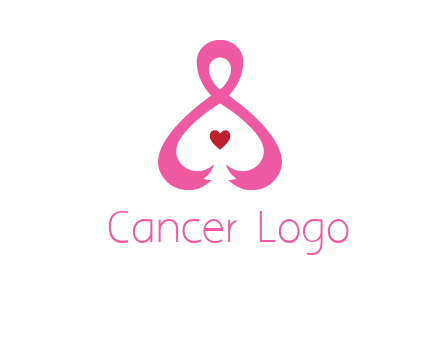 pink breast cancer ribbon forming the outline of a woman