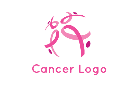 world logo with breast cancer ribbons and dots