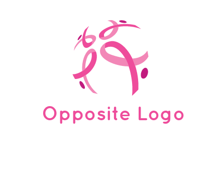 world logo with breast cancer ribbons and dots