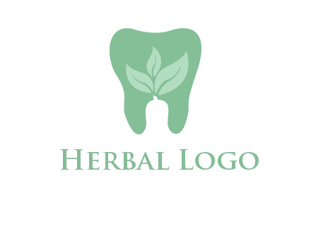 leaves inside tooth logo