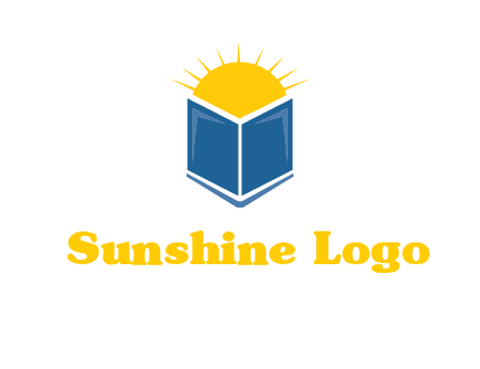 sun behind the abstract book logo