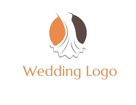 girl weeding dress inside the circle logo