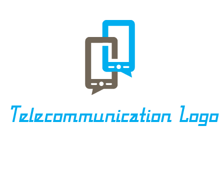 two cell phone incorporated with speech bubbles logo