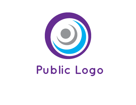 abstract person inside the circle with swooshes logo