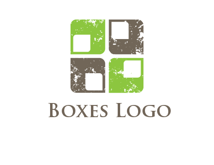 abstract rounded shape squares logo