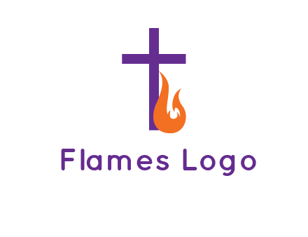 cross with abstract fire icon