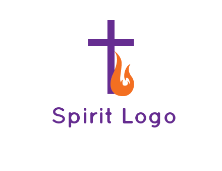 cross with abstract fire icon