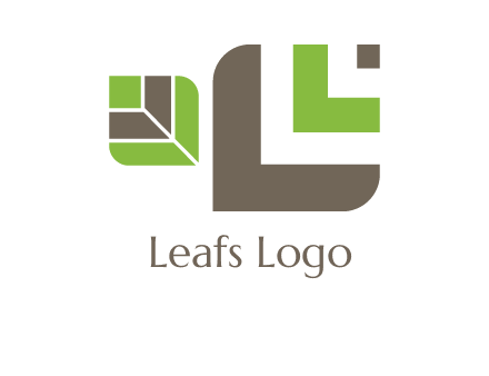 abstract leaves inside rounded square logo