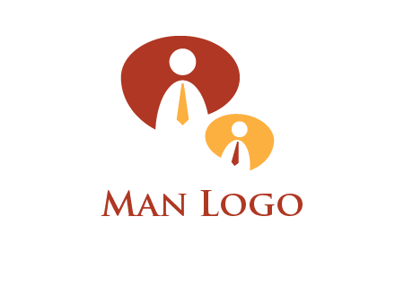 abstract person inside the speech bubble with tie logo