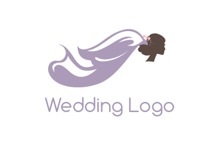 bride with wedding veil logo