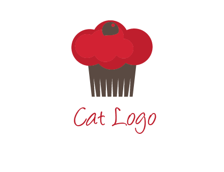 cup cake with cherry on top icon