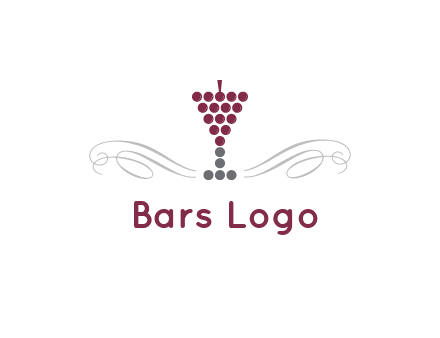 dotted wine glass with ornaments logo