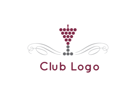 dotted wine glass with ornaments logo