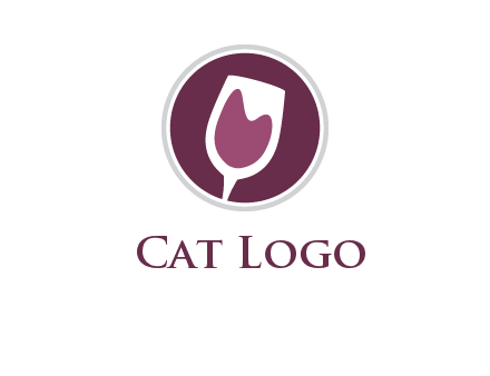 abstract wine glass in circle logo