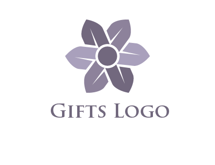 flower made of abstract leaves logo